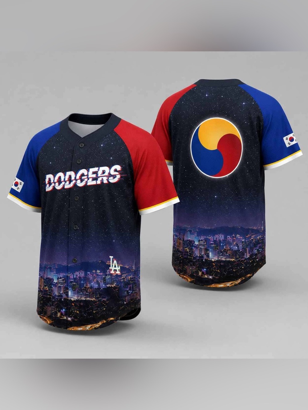 (New) 2026 LA Dodgers Korean Heritage Night Baseball Jersey (Size XL)